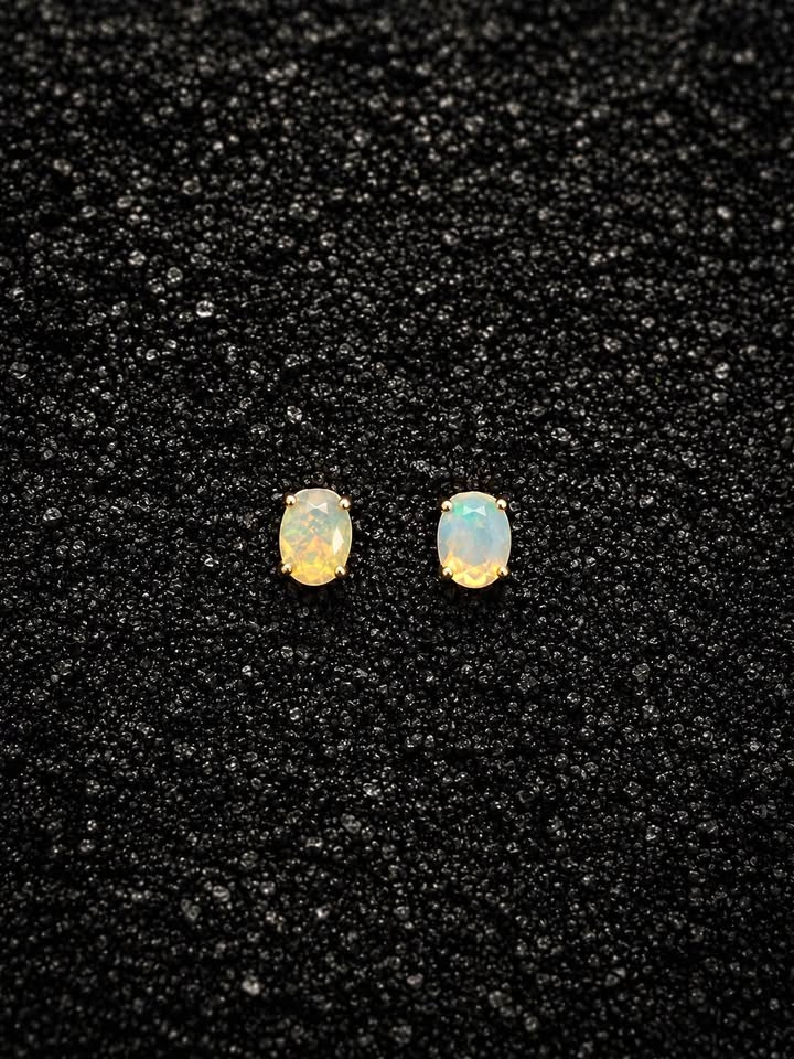 Sterling Silver and Opal Earrings