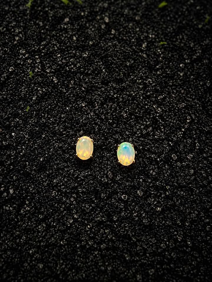 Sterling Silver and Opal Earrings