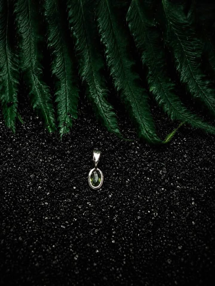 Dainty Blue Green Sapphire Pendant