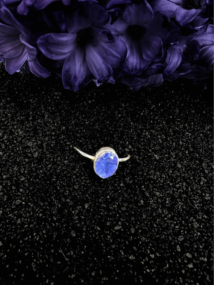 Organic Tanzanite and Silver Ring