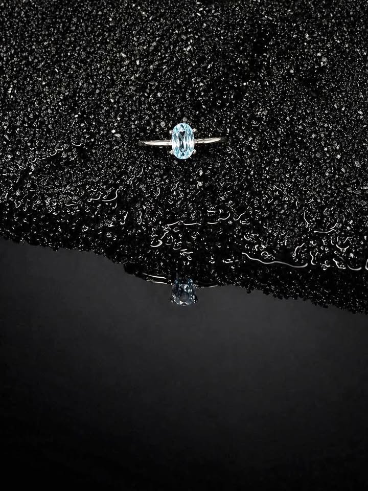 Super Dainty Sky Blue Topaz Ring