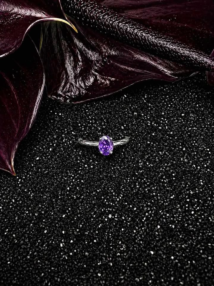 Amethyst and Silver Ring
