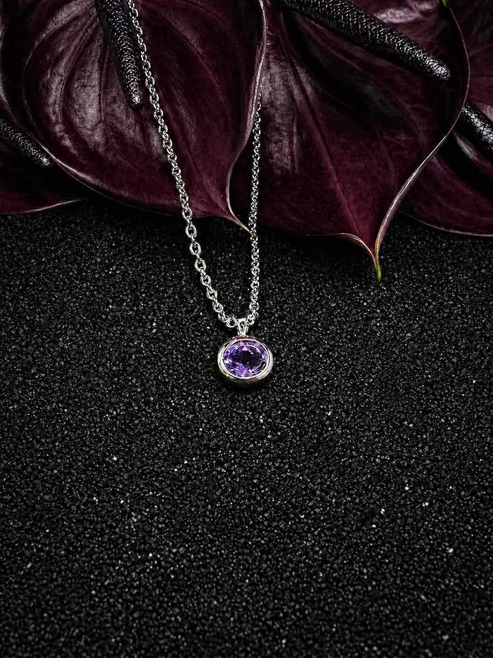 Sterling Silver and Amethyst Pendant
