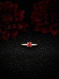 Red Garnet and Sterling Silver Ring