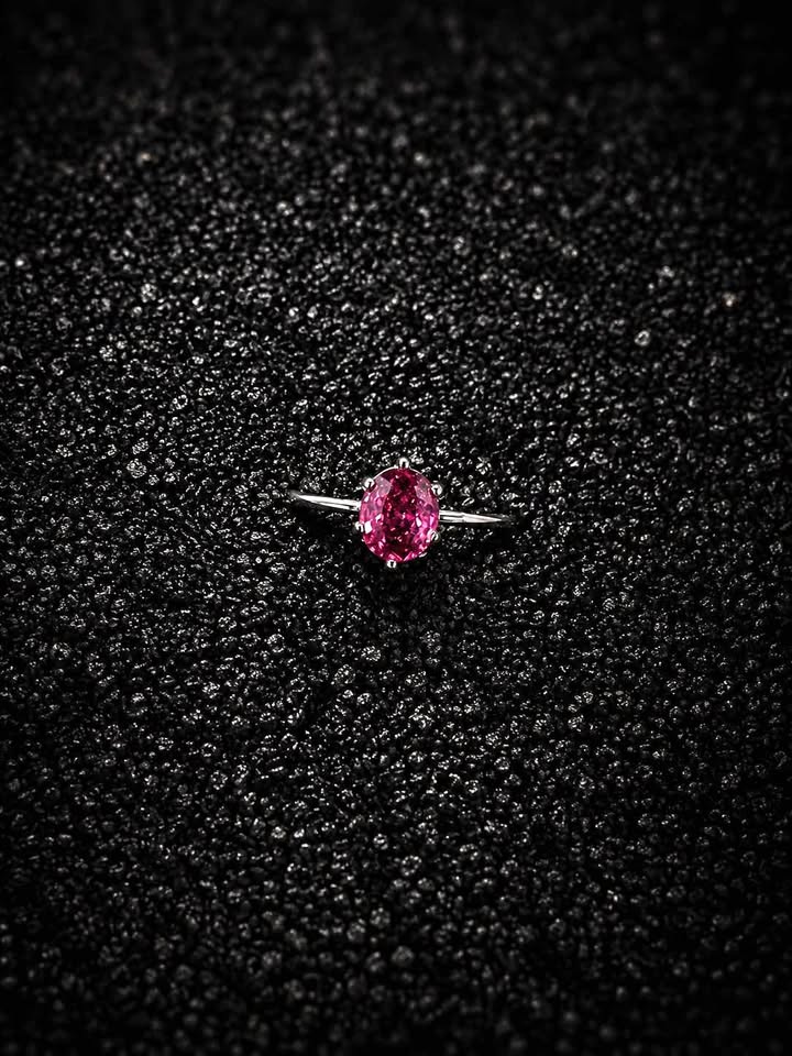 Pink Rhodolite and Sterling Silver Ring