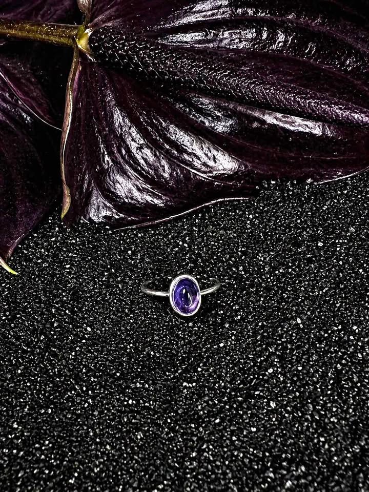 Sterling Ring Amethyst Ring