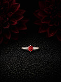 Red Garnet and Sterling Silver Ring