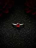 Red Garnet and Silver Ring