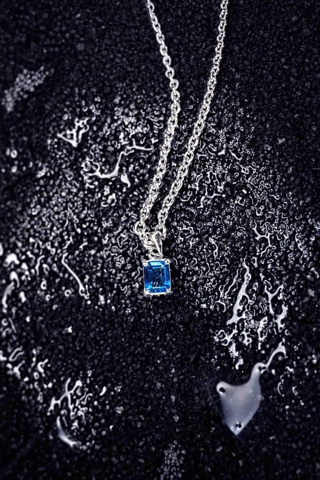 Dainty London Blue Topaz Pendant