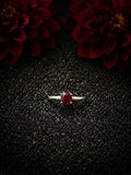 Sterling Silver and Red Garnet Ring