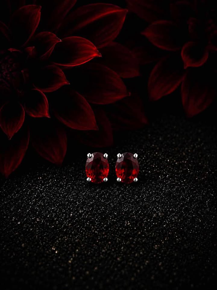 Sterling Silver and Garnet Earings