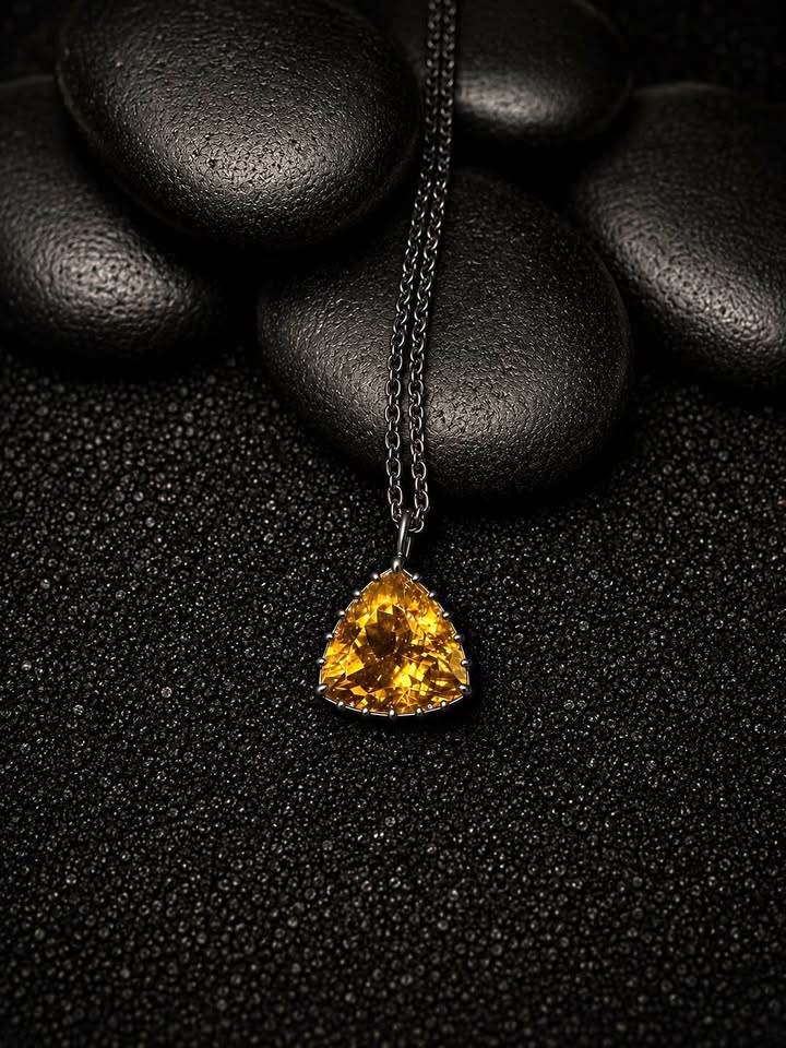 Deep Cut Honey Citrine Pendant
