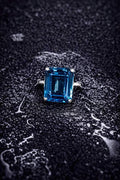 Emerald Cut London Blue Topaz Ring