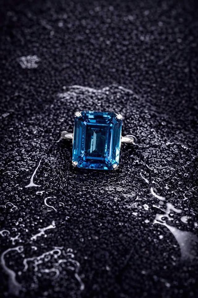 Emerald Cut London Blue Topaz Ring