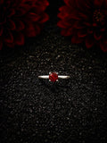 Red Garnet Sterling Silver Ring