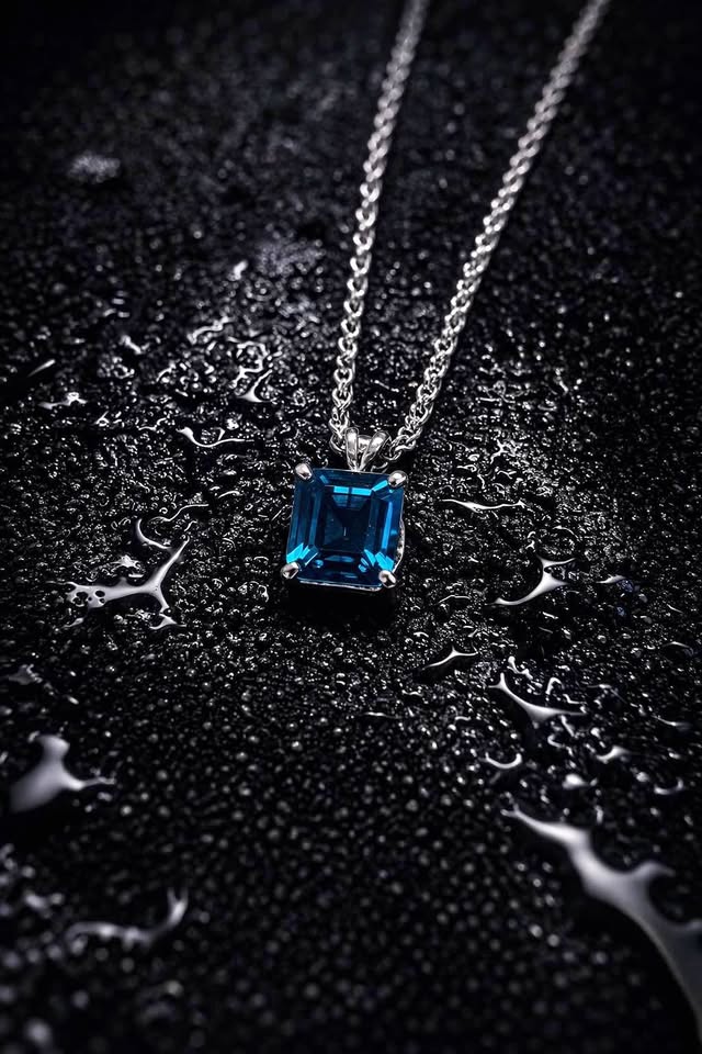 Stunning London Blue Topaz Pendant