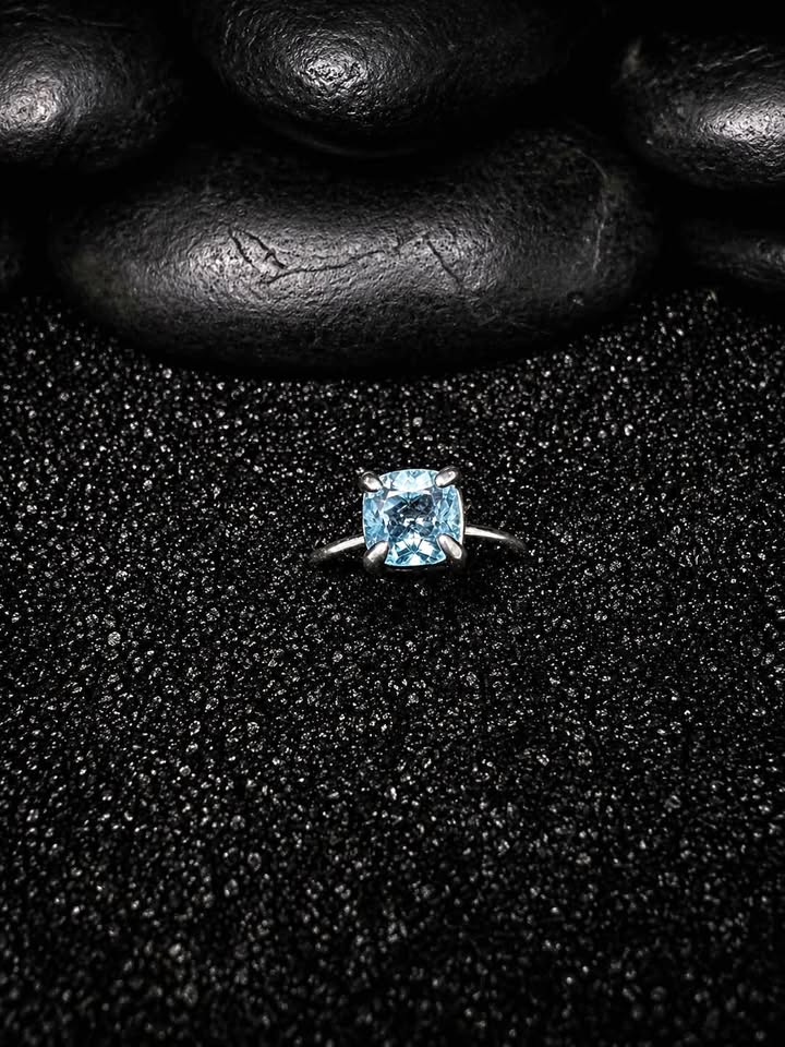 Swiss Blue Topaz and Sterling Silver Ring
