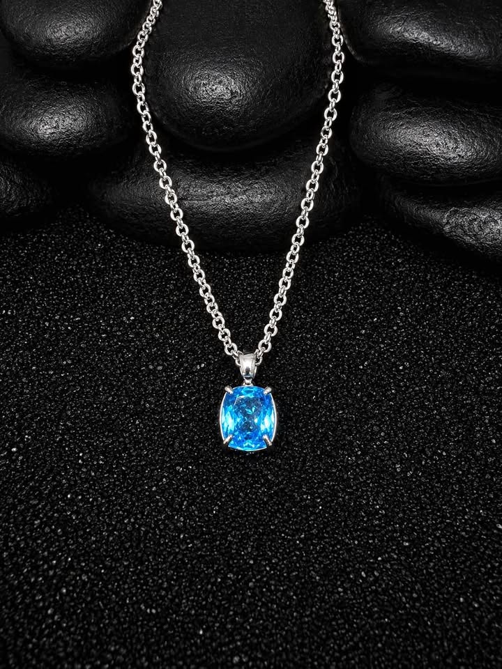 Swiss Blue Topaz Pendant