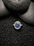 Grey Blue Sapphire and Silver Ring