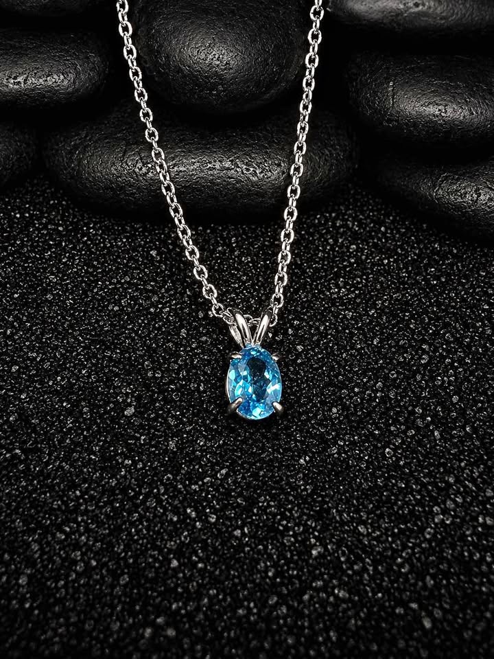 Swiss Blue Topaz Pendant