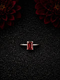 Red Garnet and Sterling Silver Ring