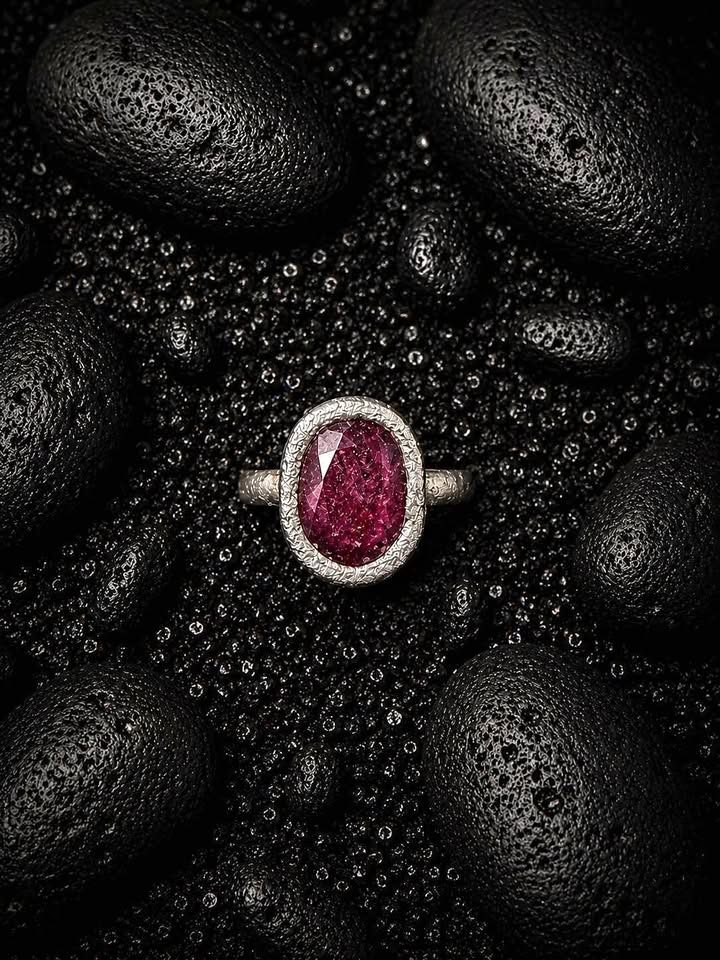 Textured Ruby Ring